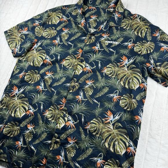 Bose Speakers Linen Hawaiian Shirt Men's XL Allover Print Tropical Floral Print - Picture 12 of 14
